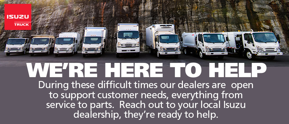 Isuzu truck ad we're here to help