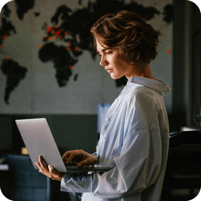 agency woman with laptop
